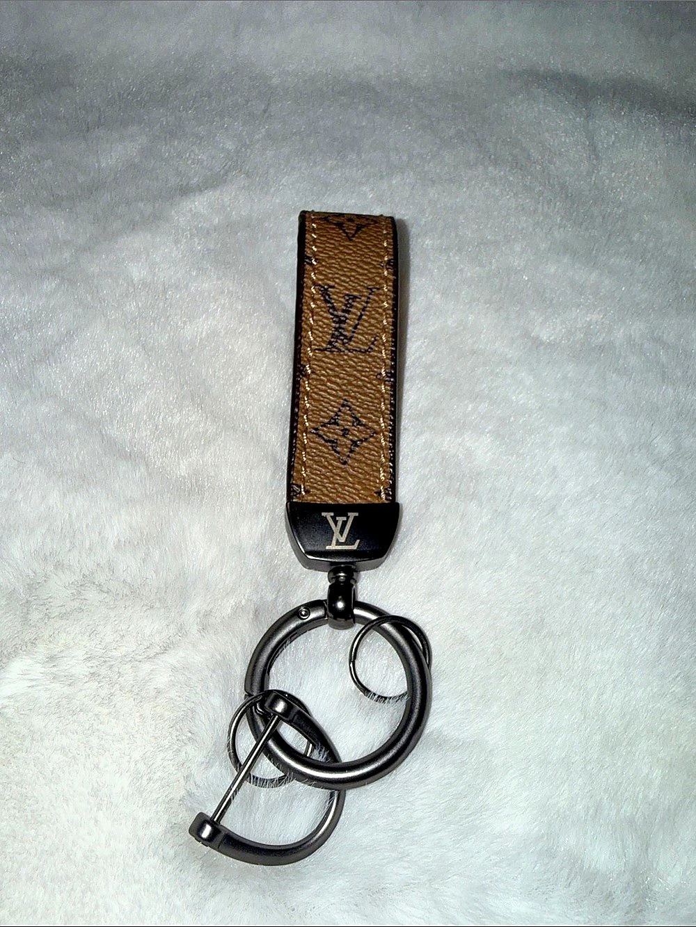 Source Unknown Monogram Key Holder Brown & Black